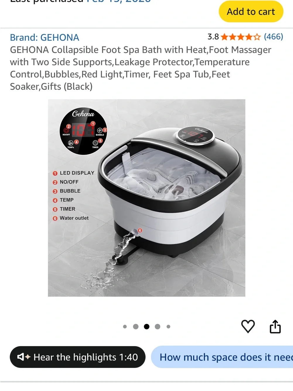 White Foot Bath Massager with Bubbles & Heat